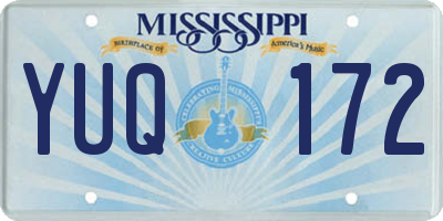 MS license plate YUQ172