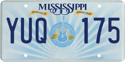 MS license plate YUQ175