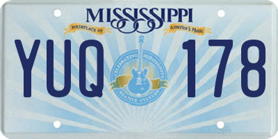 MS license plate YUQ178