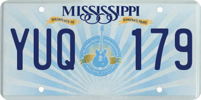 MS license plate YUQ179