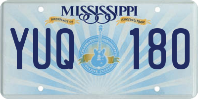 MS license plate YUQ180