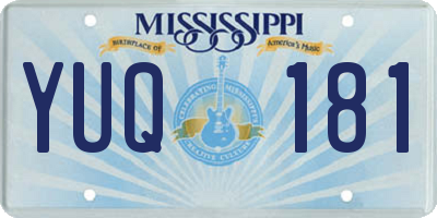 MS license plate YUQ181