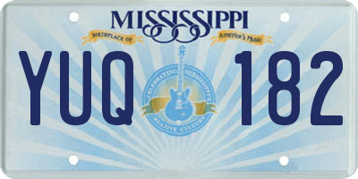 MS license plate YUQ182
