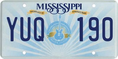 MS license plate YUQ190