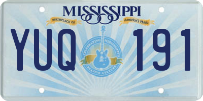 MS license plate YUQ191