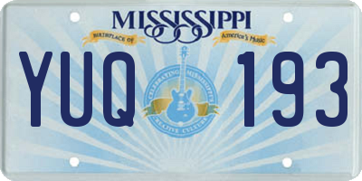 MS license plate YUQ193