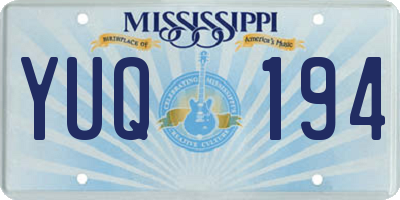 MS license plate YUQ194