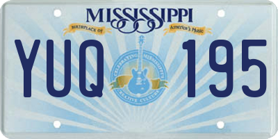 MS license plate YUQ195