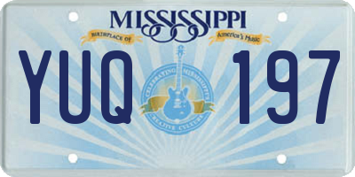 MS license plate YUQ197