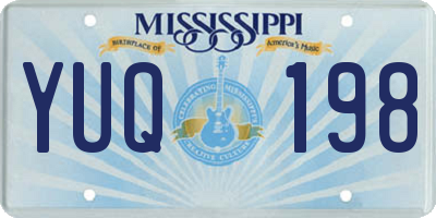MS license plate YUQ198