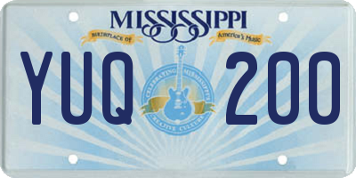 MS license plate YUQ200