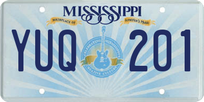 MS license plate YUQ201