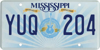 MS license plate YUQ204