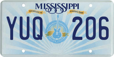 MS license plate YUQ206