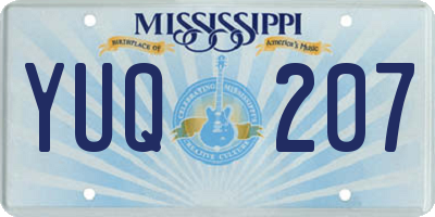 MS license plate YUQ207