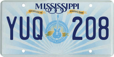 MS license plate YUQ208