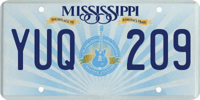 MS license plate YUQ209