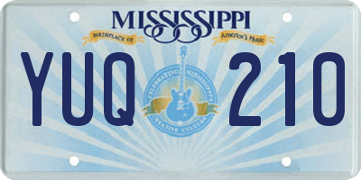 MS license plate YUQ210