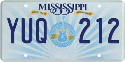 MS license plate YUQ212