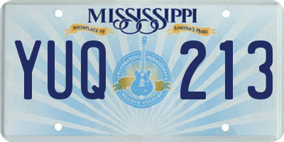 MS license plate YUQ213