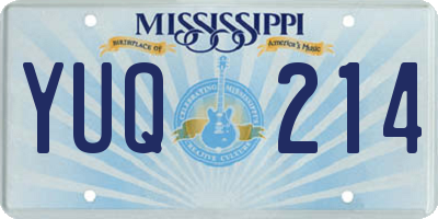 MS license plate YUQ214