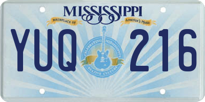 MS license plate YUQ216