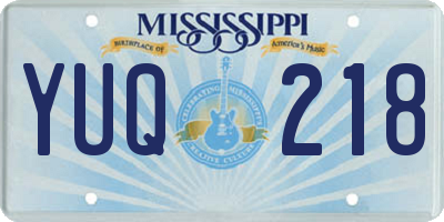 MS license plate YUQ218