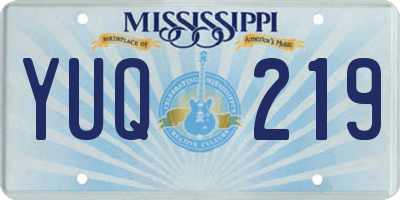 MS license plate YUQ219