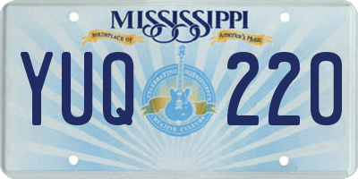 MS license plate YUQ220