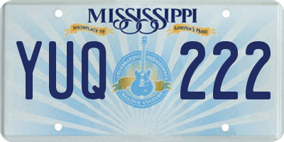 MS license plate YUQ222