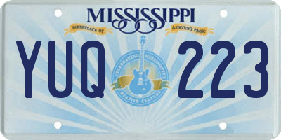 MS license plate YUQ223