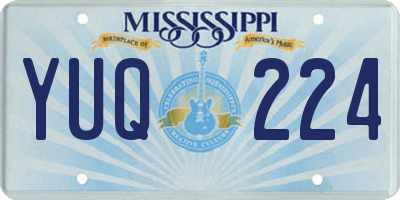 MS license plate YUQ224
