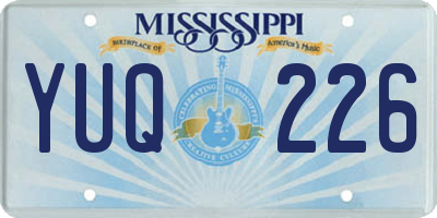 MS license plate YUQ226