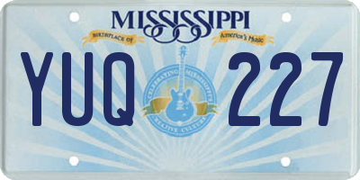 MS license plate YUQ227