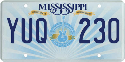 MS license plate YUQ230