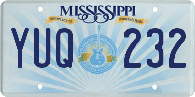 MS license plate YUQ232