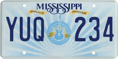 MS license plate YUQ234