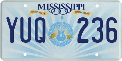 MS license plate YUQ236