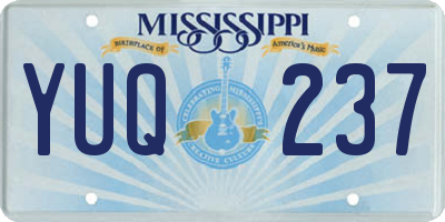 MS license plate YUQ237