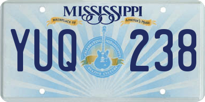 MS license plate YUQ238