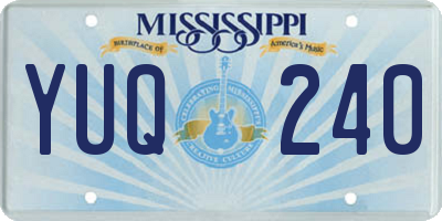 MS license plate YUQ240