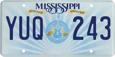 MS license plate YUQ243