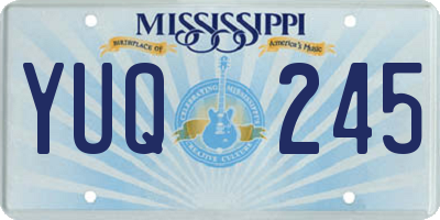 MS license plate YUQ245