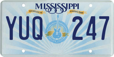 MS license plate YUQ247