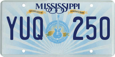 MS license plate YUQ250