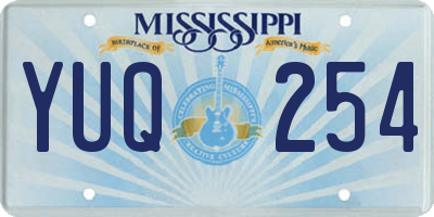 MS license plate YUQ254