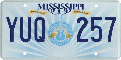 MS license plate YUQ257