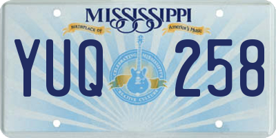 MS license plate YUQ258