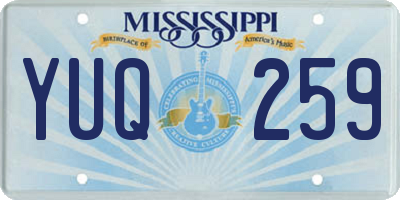 MS license plate YUQ259