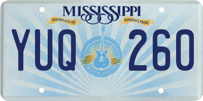 MS license plate YUQ260
